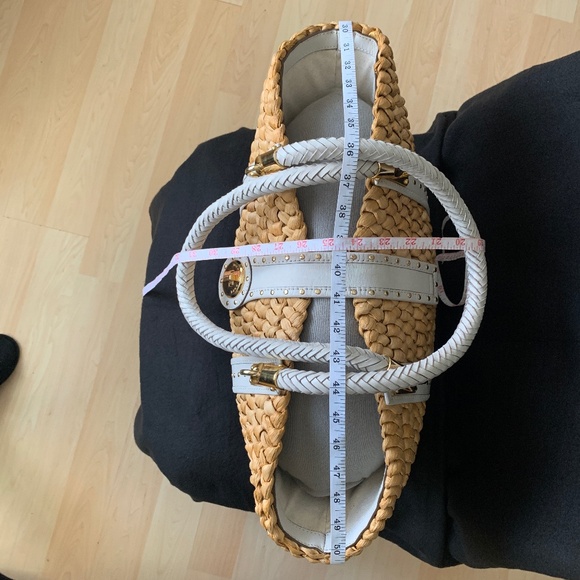 Michael Kors Santorini XL Corn Husk Basket Purse Clean Chic, Sustainable Luxury - Picture 10 of 14